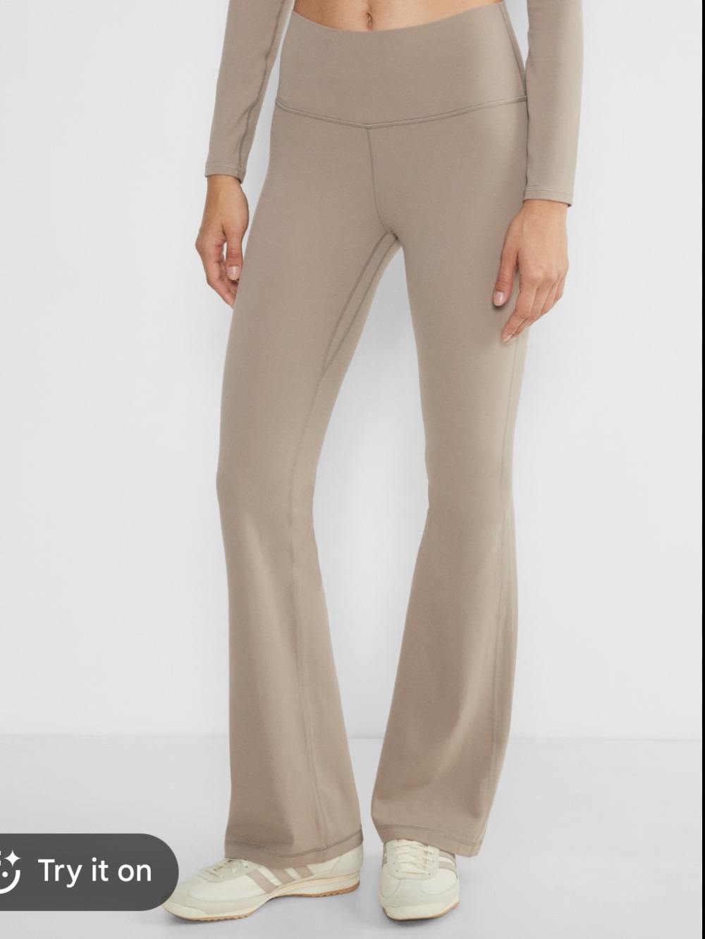 Aritzia Golden BUTTER cheeky High Rise Flare Legging Tan Sz 6